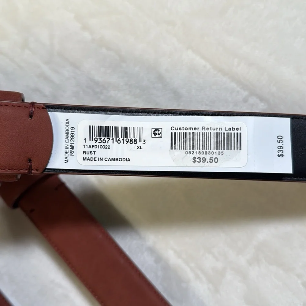 Alfani Men’s Rust Colored Faux Leather Belt in Sizes Small - XL